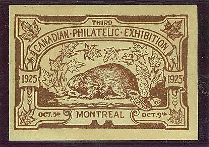 third canadian philatelic exhibition beaver montreal 1925 philatelic exhibition seal canada