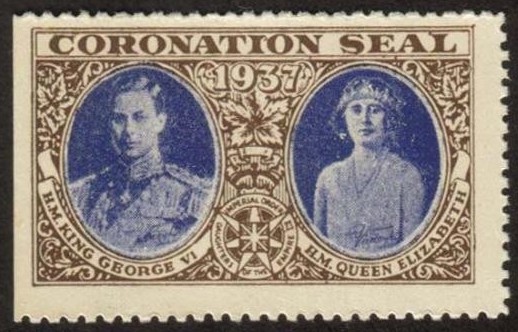 coronation seal imperial order of the daughters of the empire KGVI 1937 cinderella stamp
