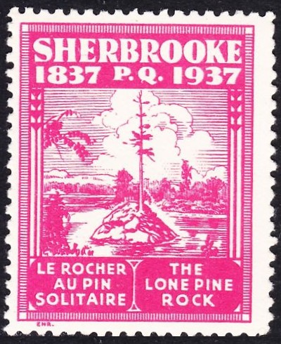 sherbrooke 1837 p.q. 1937 rocher au pin solitaire lone pine rock