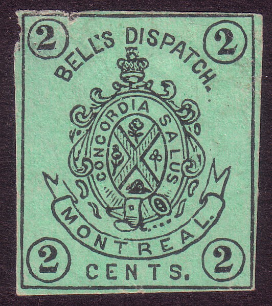 samuel allan taylor s.a. bell's dispatch bogus local stamp montreal concordia salus