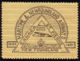 maritime & newfoundland airways 1931 cinderella stamp airmail