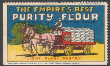 purity flour western canada flour mills cinderella advertising poster stamp seal