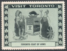 visit toronto coat of arms cinderella stamp tourism canadian canada